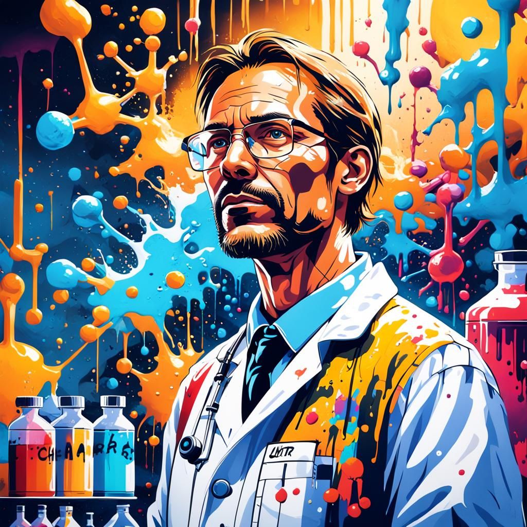 Chemistry Teacher as Graffiti Art Portrait