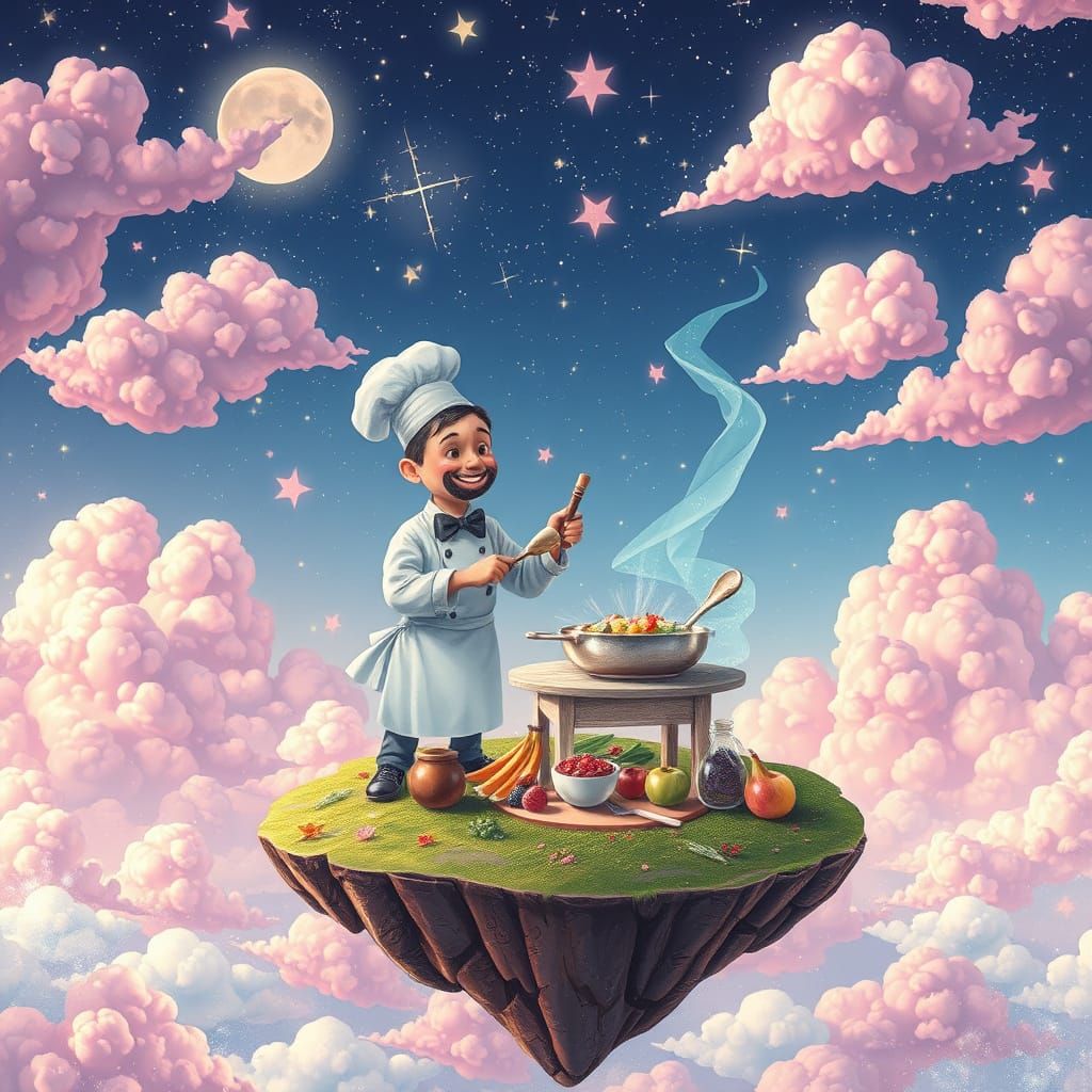 Chef on Stardust Island with Candy Clouds
