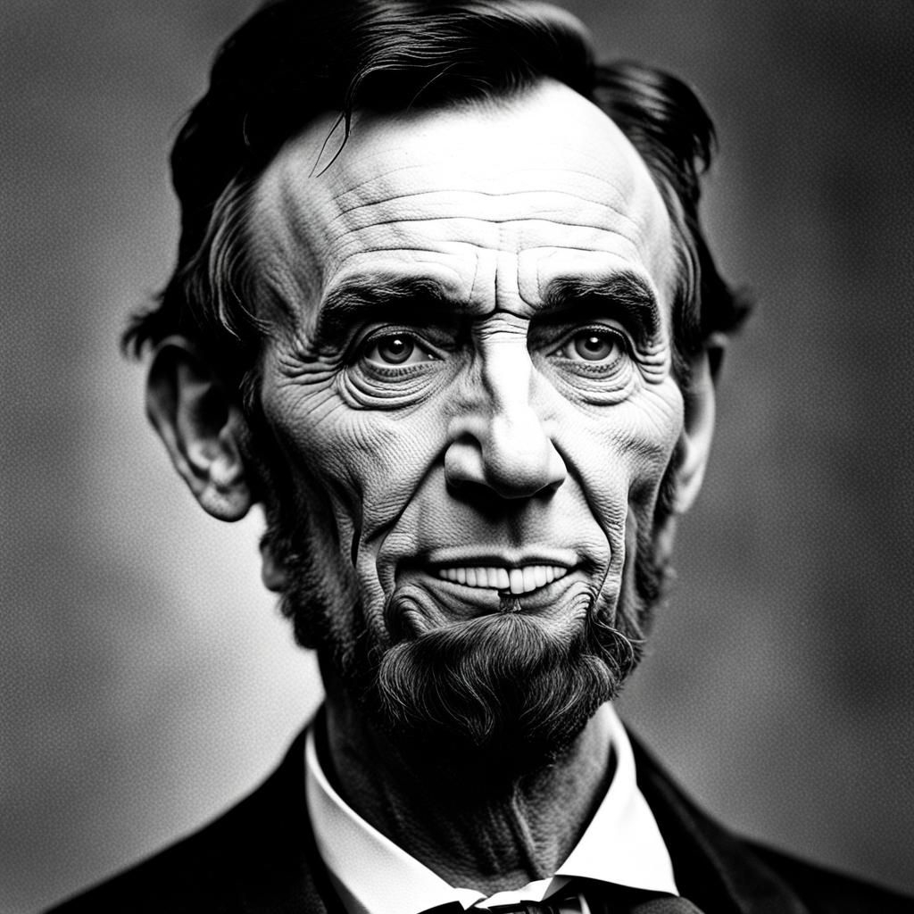 Abraham Lincoln Sticks Tongue Out in Vintage Portrait