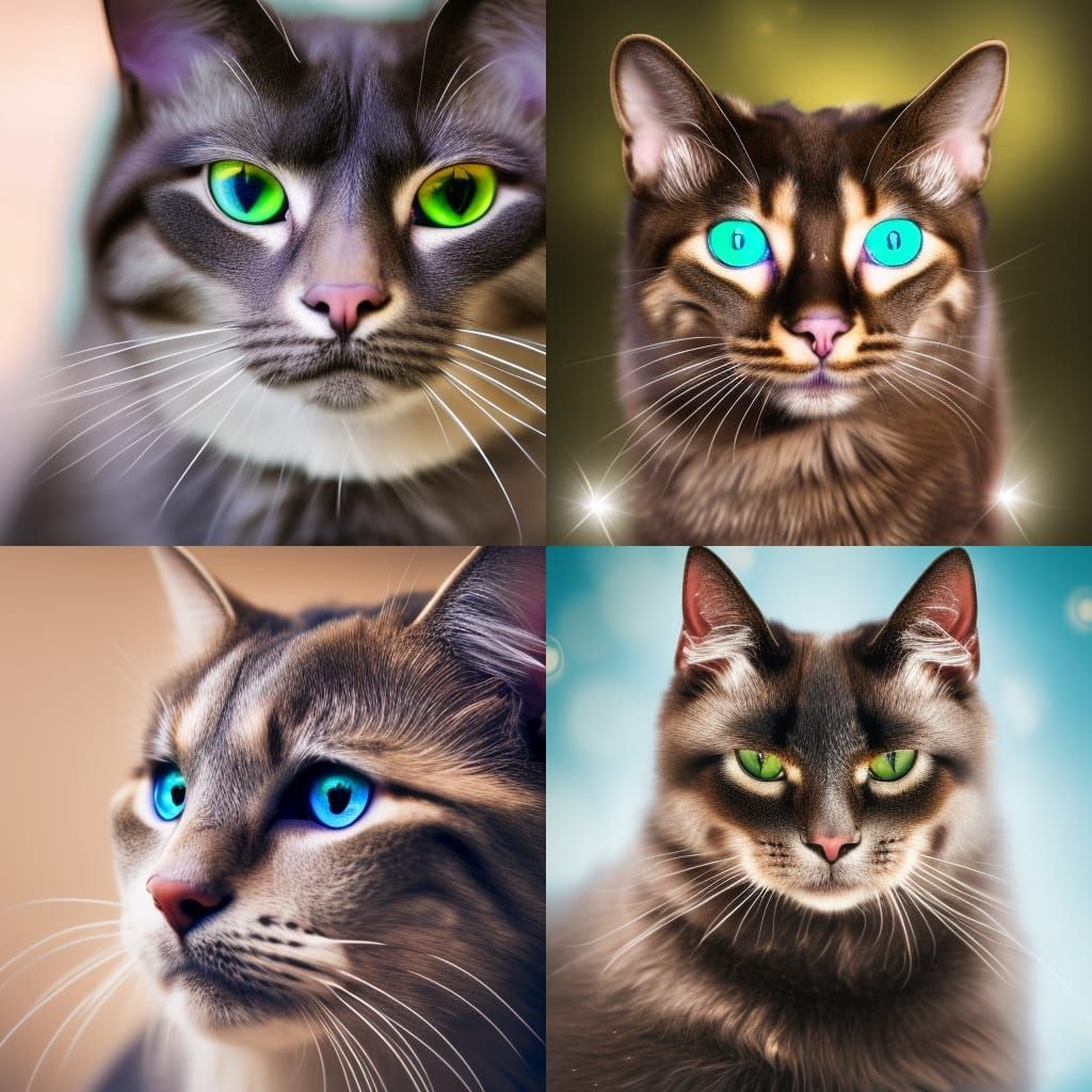 Majestic Galaxy-Eyed Cat with Jewelry