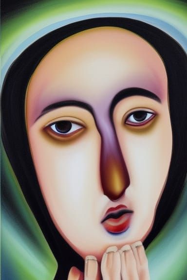 Bruria: Jewish Scholar in Surreal Acrylic Art