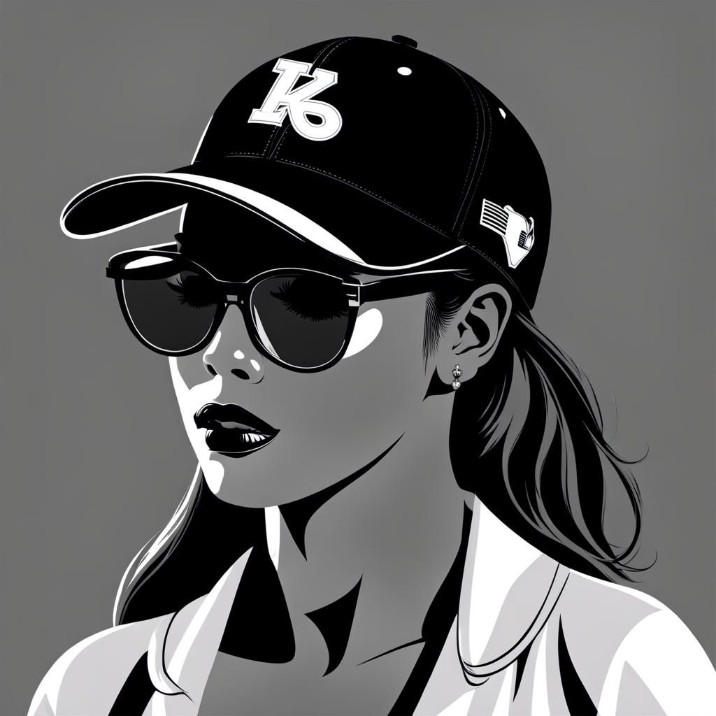 Venezuelan Woman Silhouette with Cap and Glasses