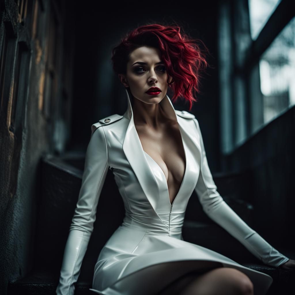Gotham's Gorgeous Woman in Cyberpunk Style