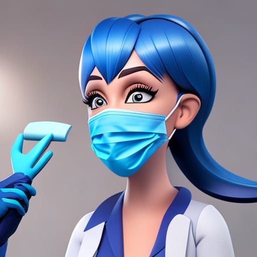 Friendly Female Dentist in 3D Digital Art Style