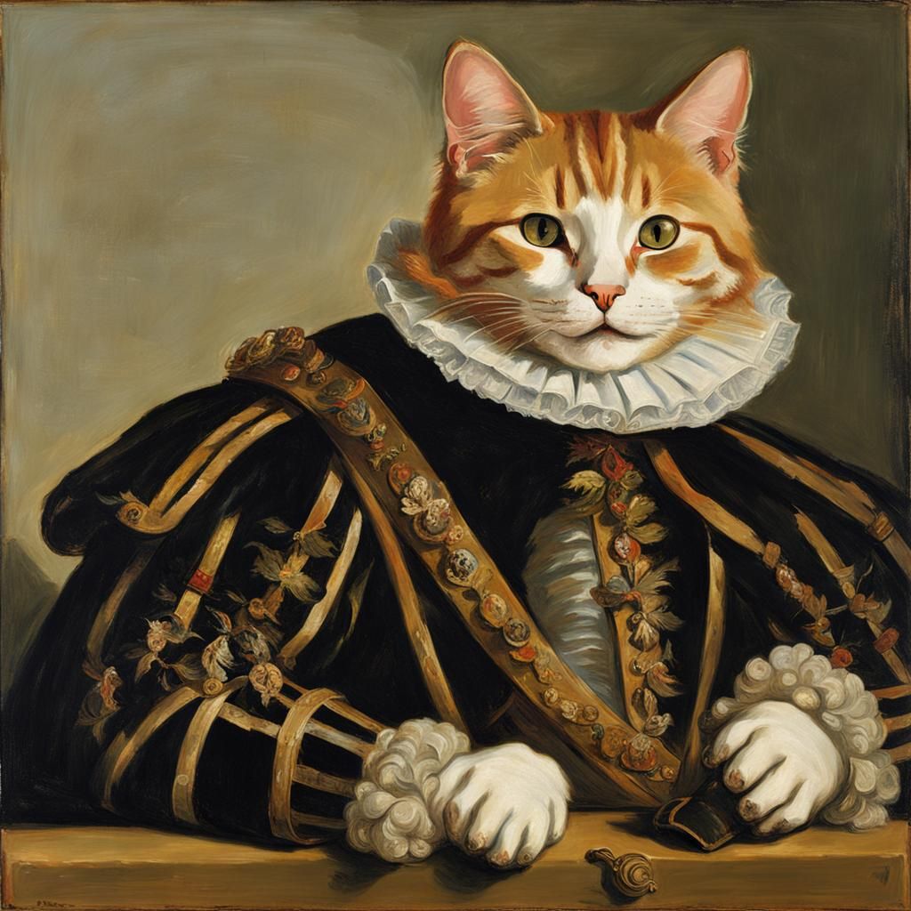 Ginger Cat as Laughing Cavalier Portrait