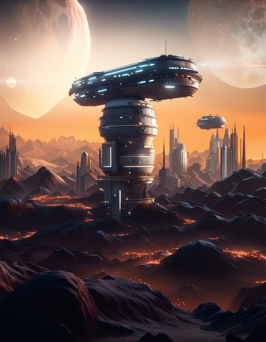 Epic 3D City on the Moon