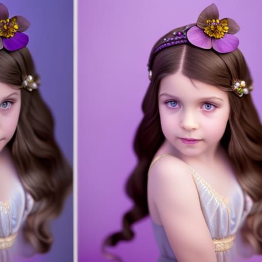 A six year old daughter with dark brown hair and indigo eyes...