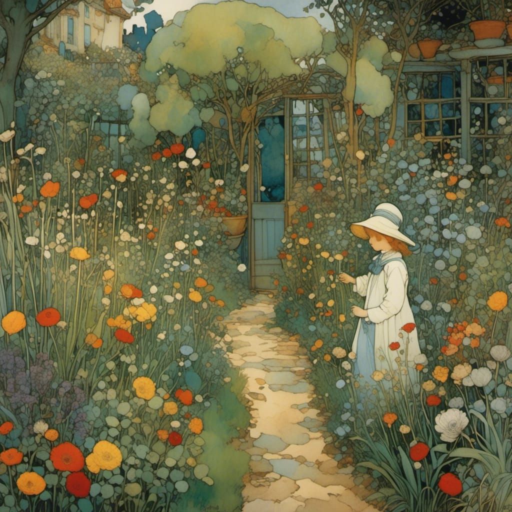 Enamel Garden Inspired by Enamel and Vintage Art