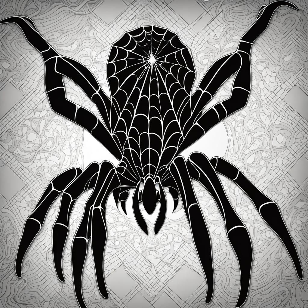 Spider-Man Black Cat in Abstract Vector Style