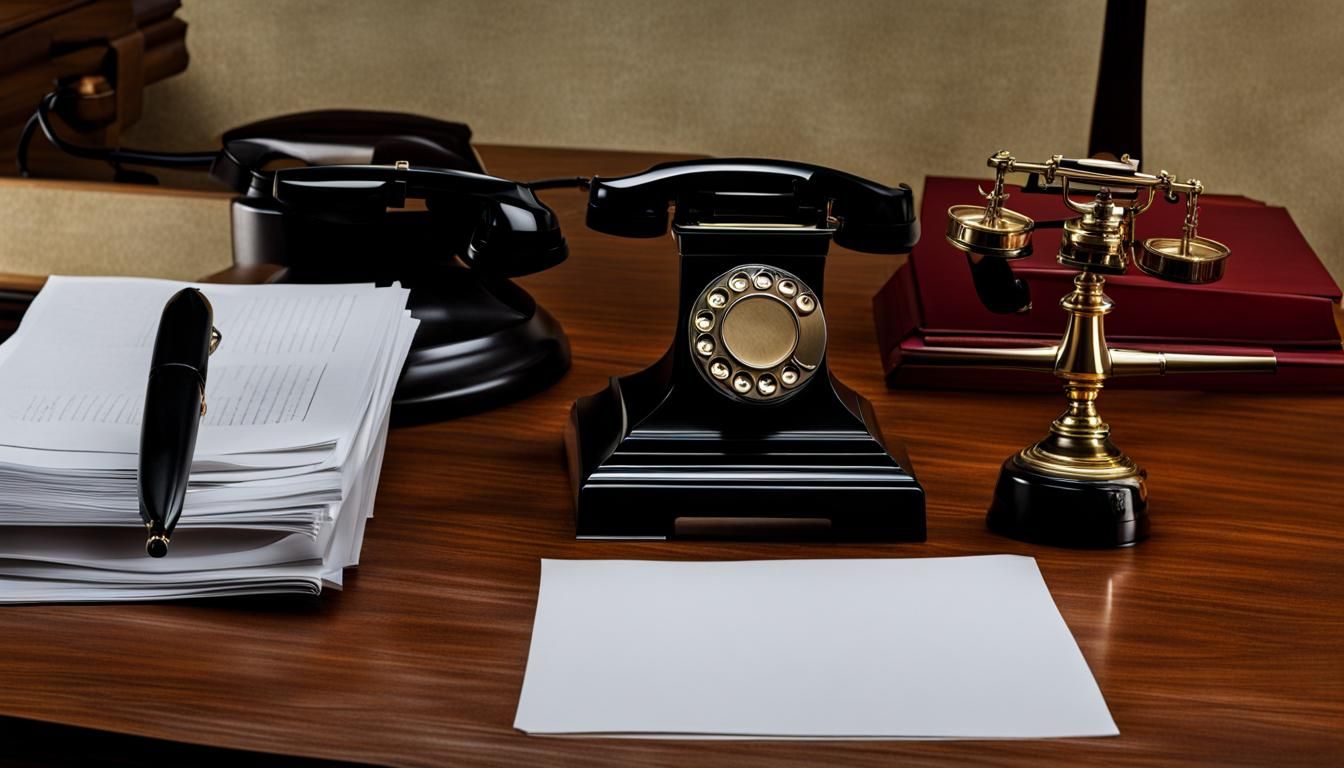 Advocate at Table with Paper and Telephone