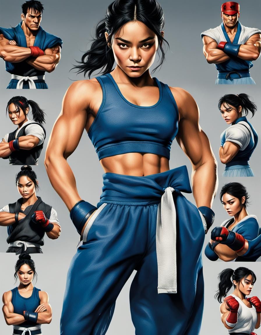 Cinematic Image of Athletic Woman Fighter