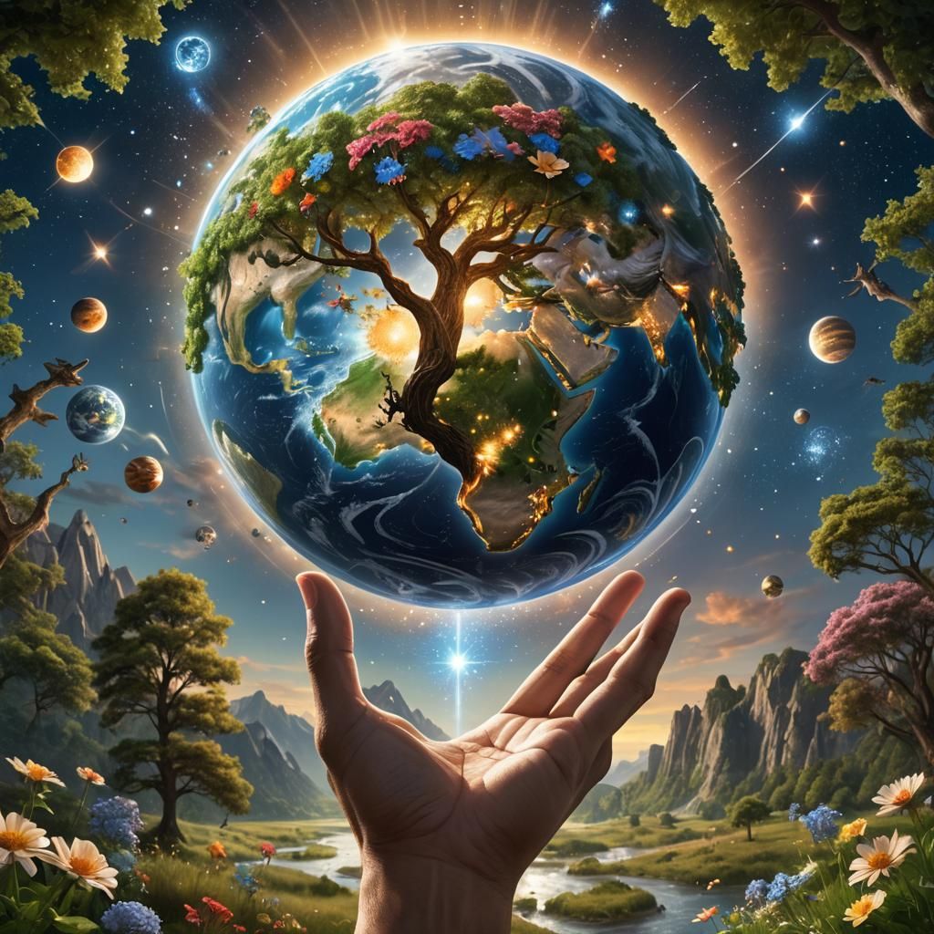 Atlas Holds Earth: A Sparkling 3D Render