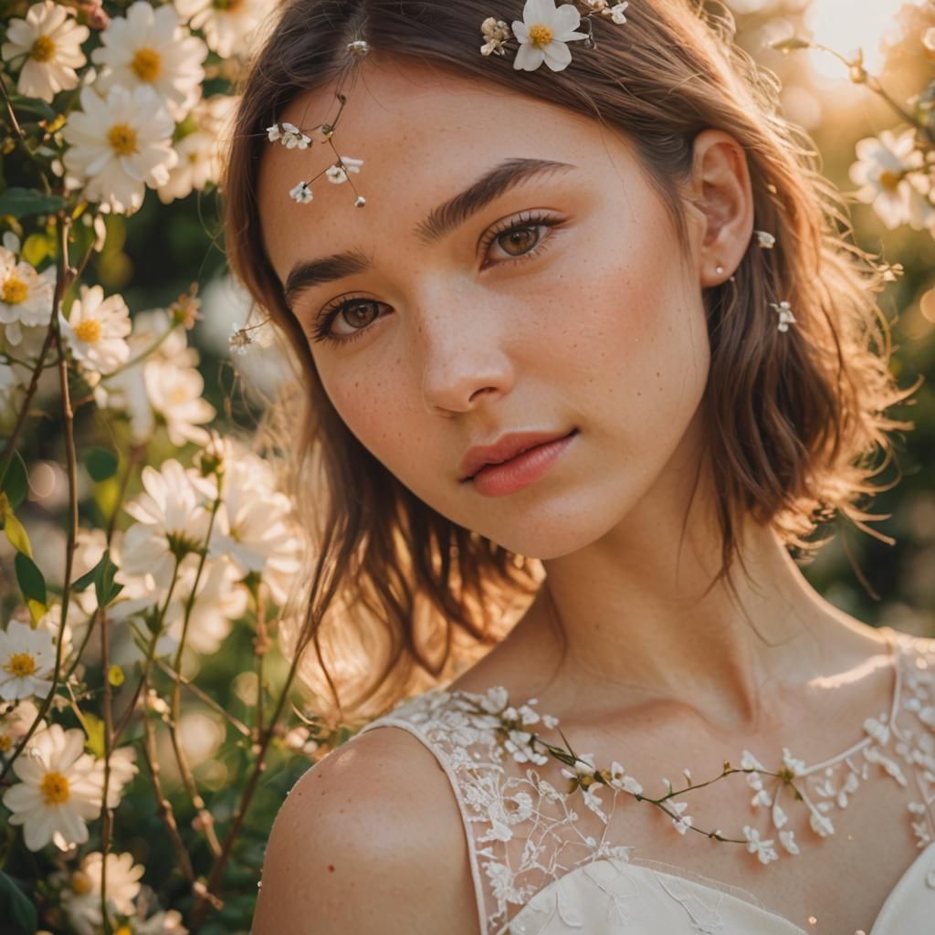 Elegant Woman in Garden: Portrait Photography