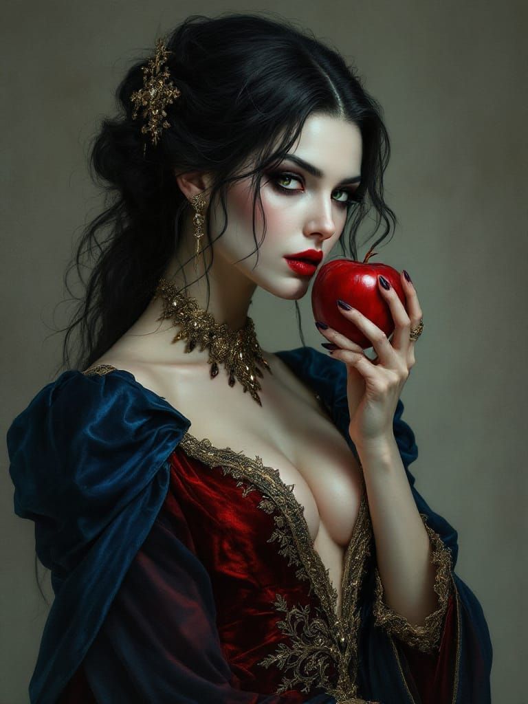 Dark Fairytale Queen with Sinister Apple