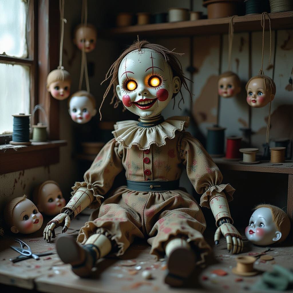Cursed Marionette Puppet in Horror Doll Workshop