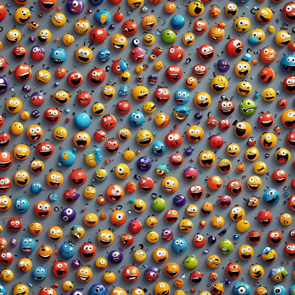 Funny Emoticons in Vibrant 3D Pixar Style