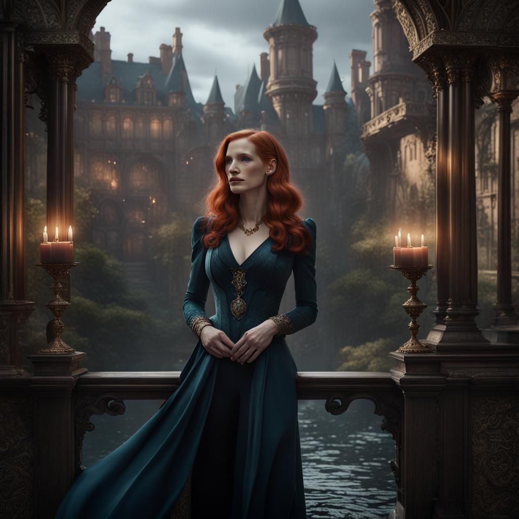 Jessica Chastain Casts Dark Magic at Hogwarts