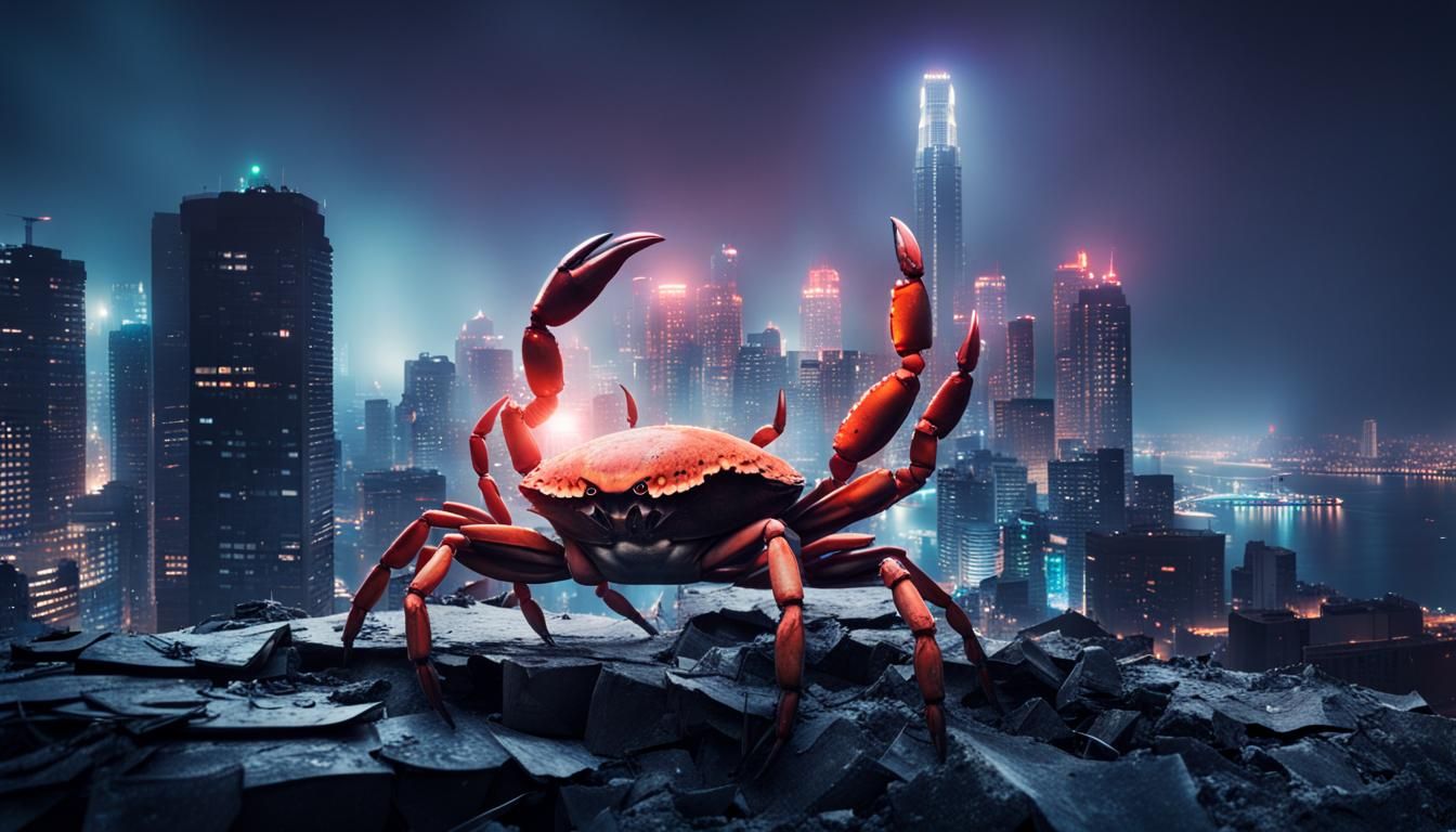 Giant Crab of Destruction in Cyberpunk City