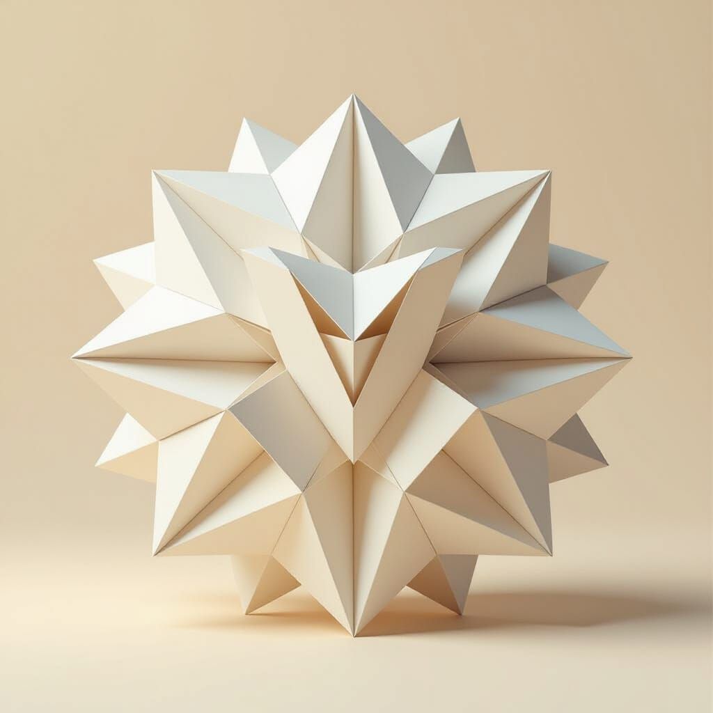 3D Origami VeChain Logo in Geometric Paper Art