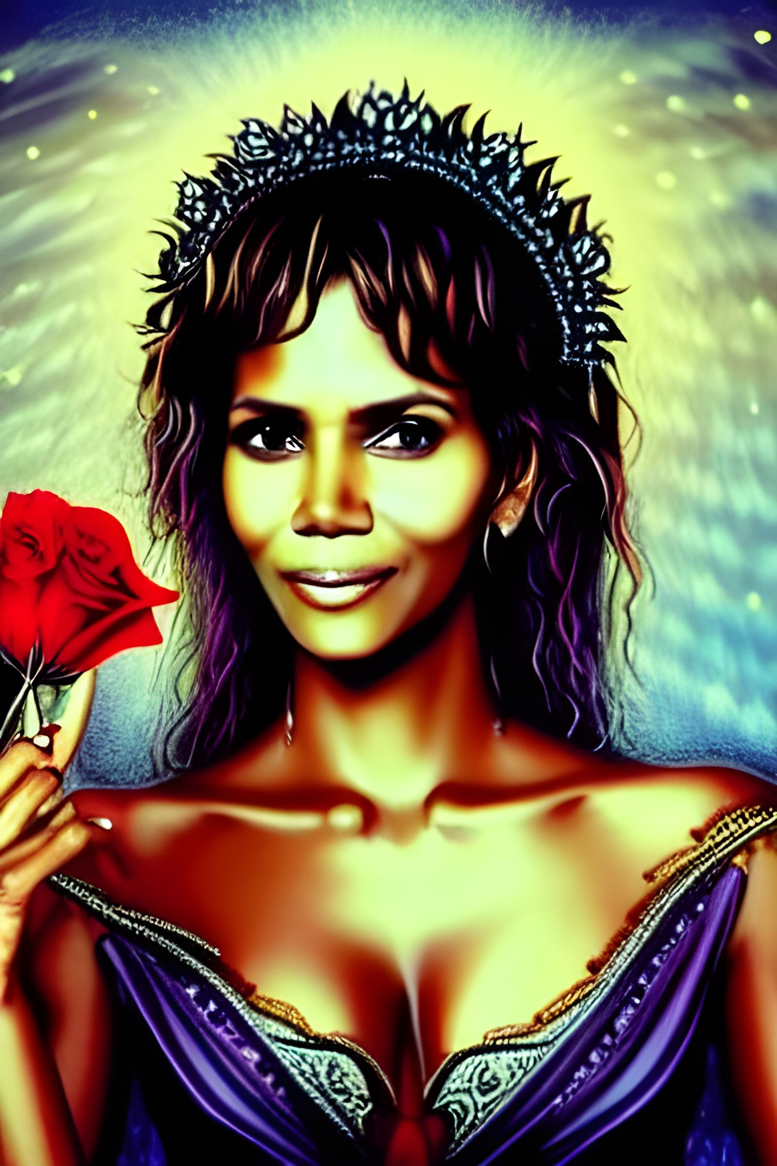 Halle Berry as Goddess of Love: Digital Illustration