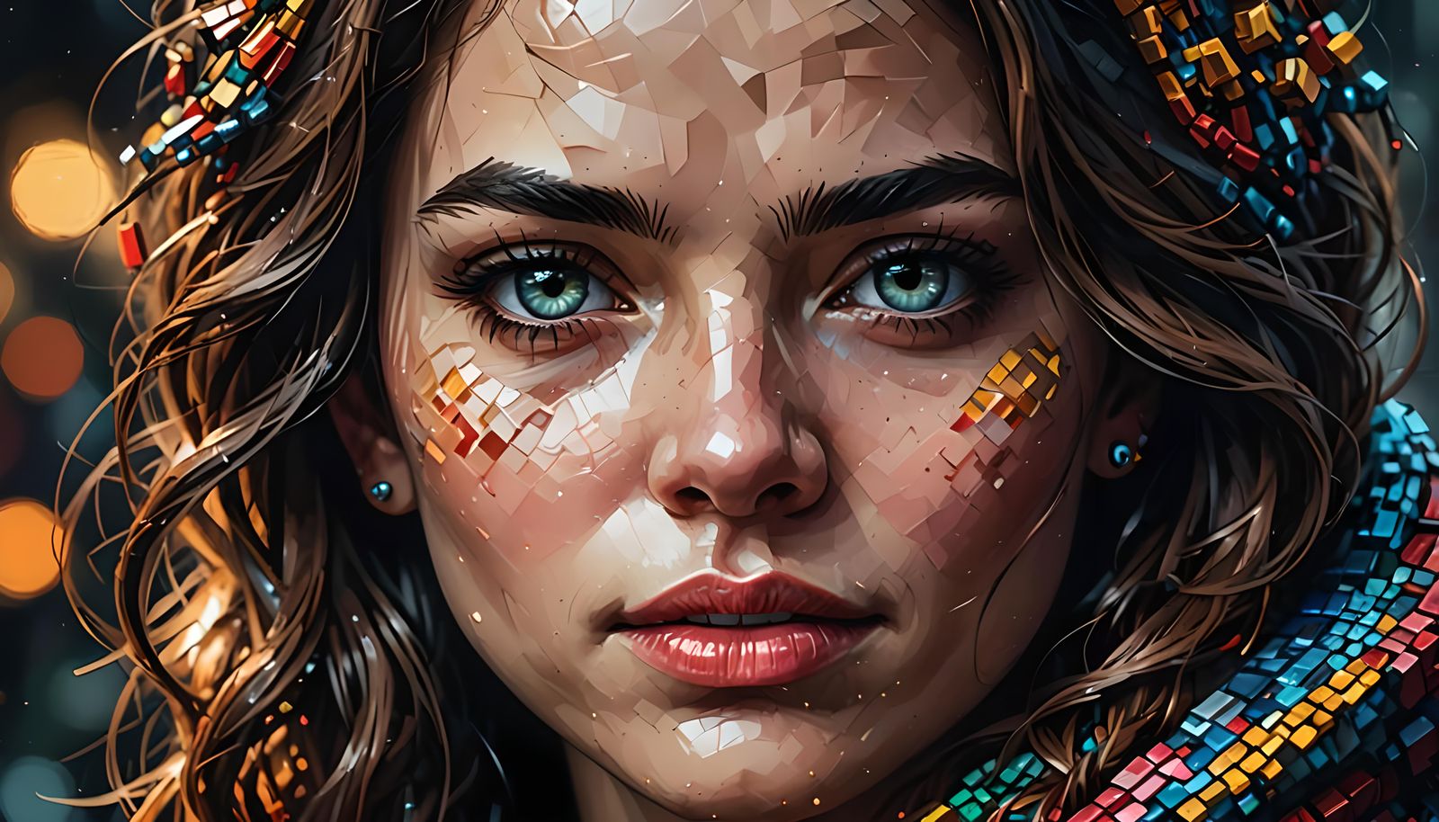 Detailed Pixel Art Portrait of a Woman