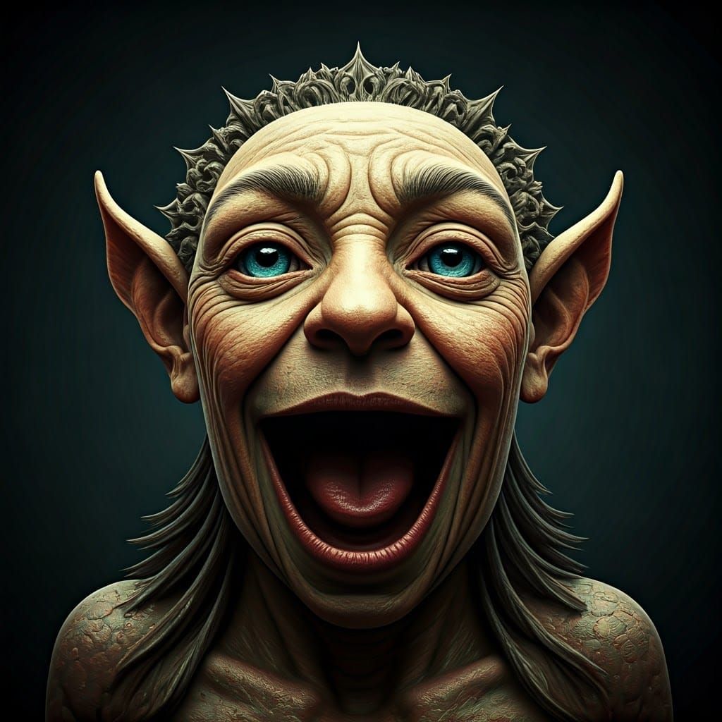 Mythical Sculptures and Ragtime Band in Realistic Photo