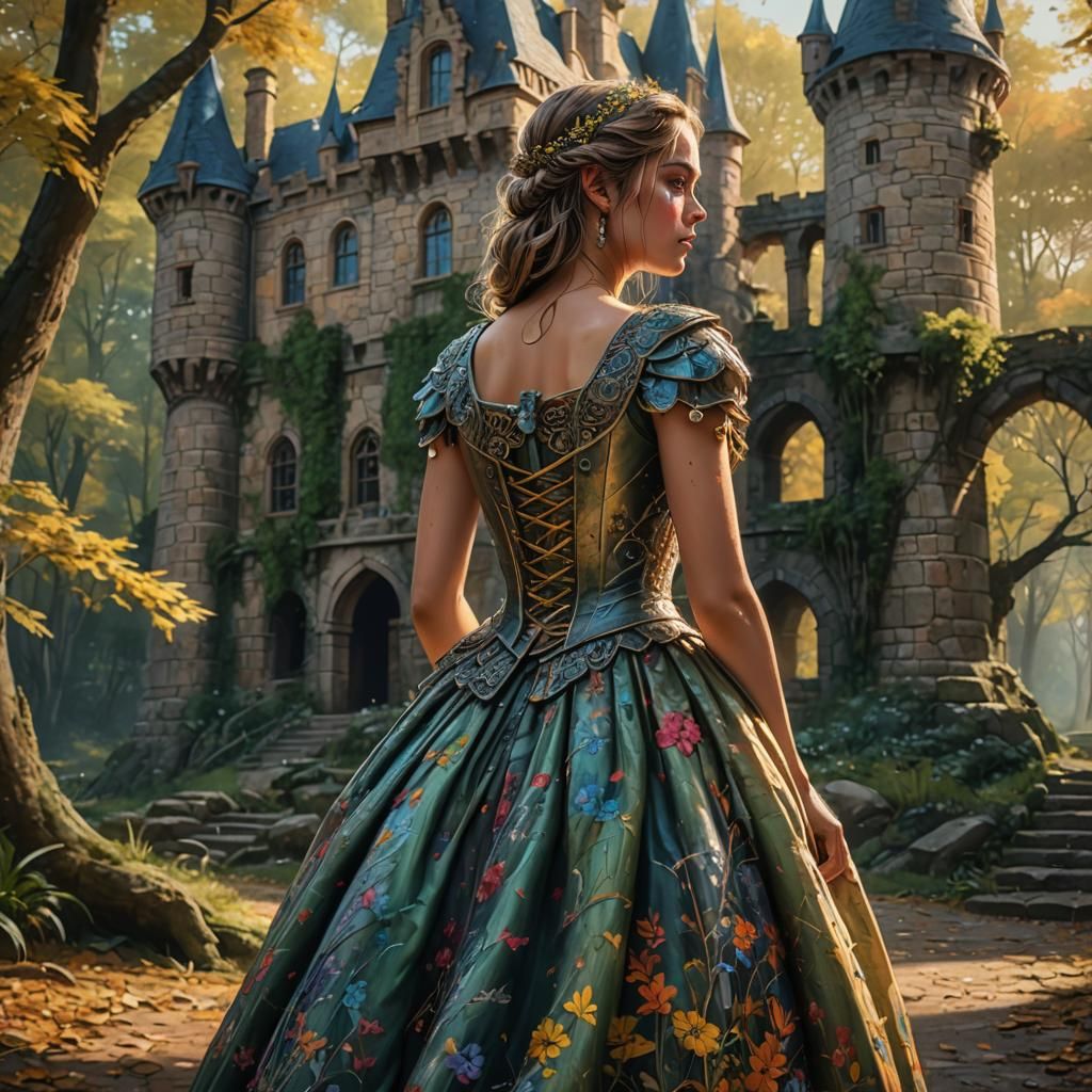 Mystical Forest Girl in Hyperrealistic Style