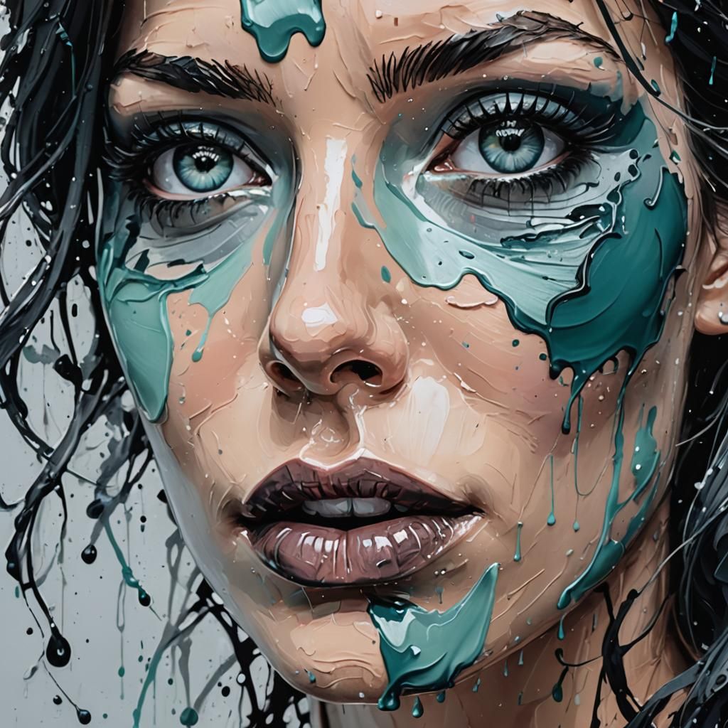 Dramatic Impasto Portrait with Detailed Features