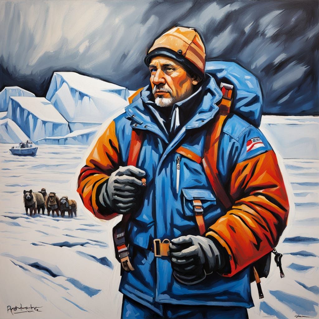 Arctic Explorer in Oils, Sharp Contrast