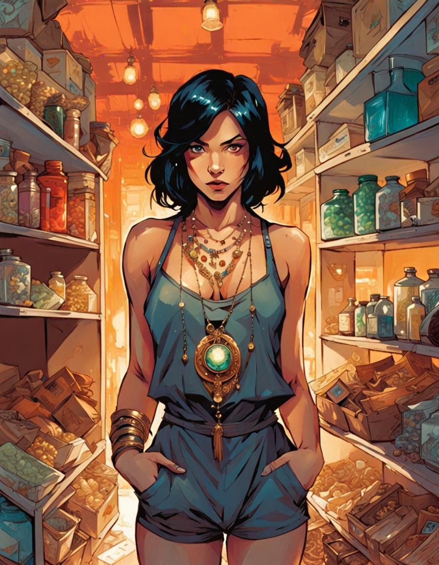 Intriguing Woman in Underworld, Digital Art