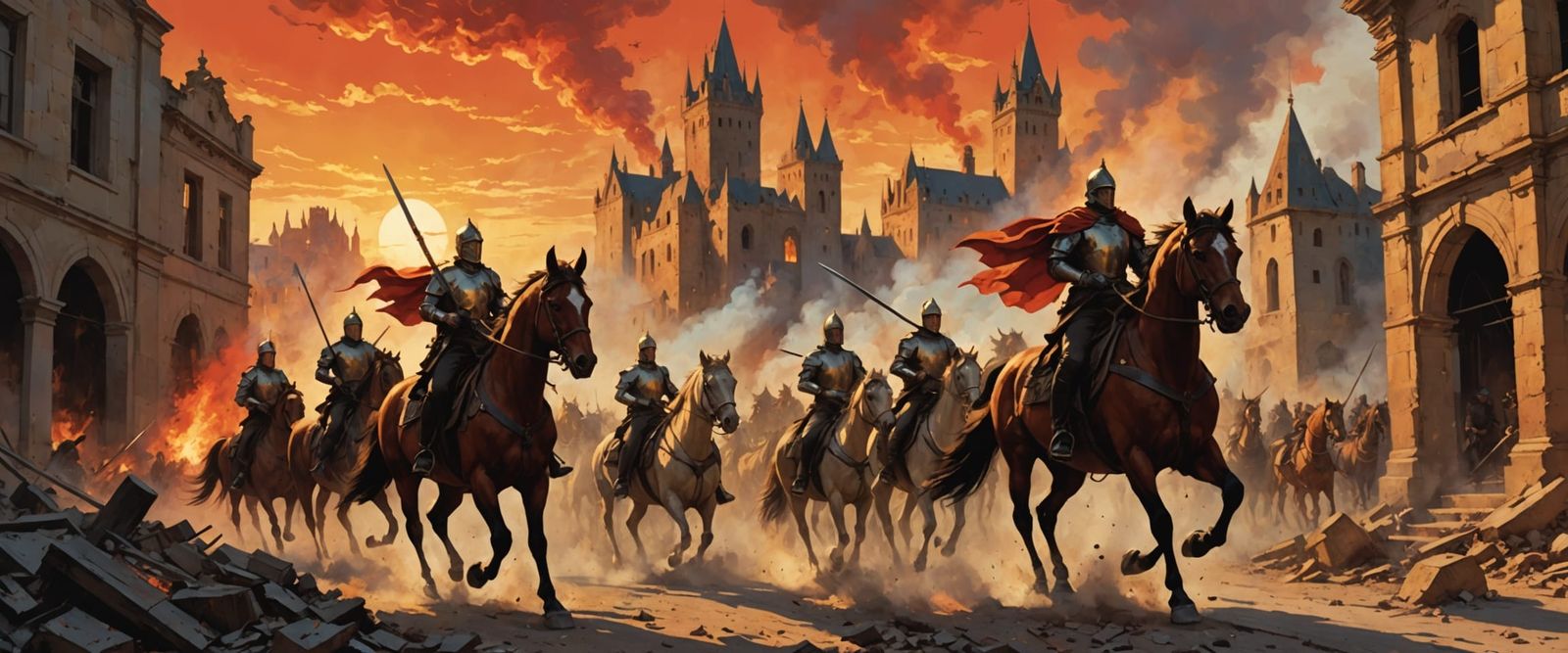 Four Horsemen of Apocalypse in Degas Style