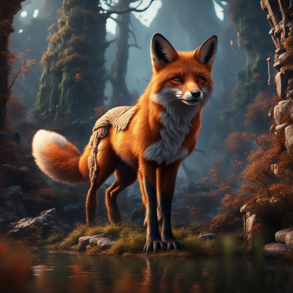 Fantastical Foxes in Detailed Matte Painting