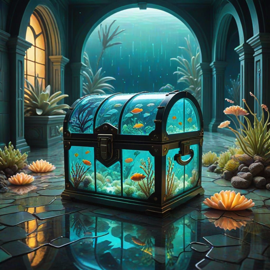 Surreal High Relief Mosaic Art Depicting an Ant in a Rainy O...