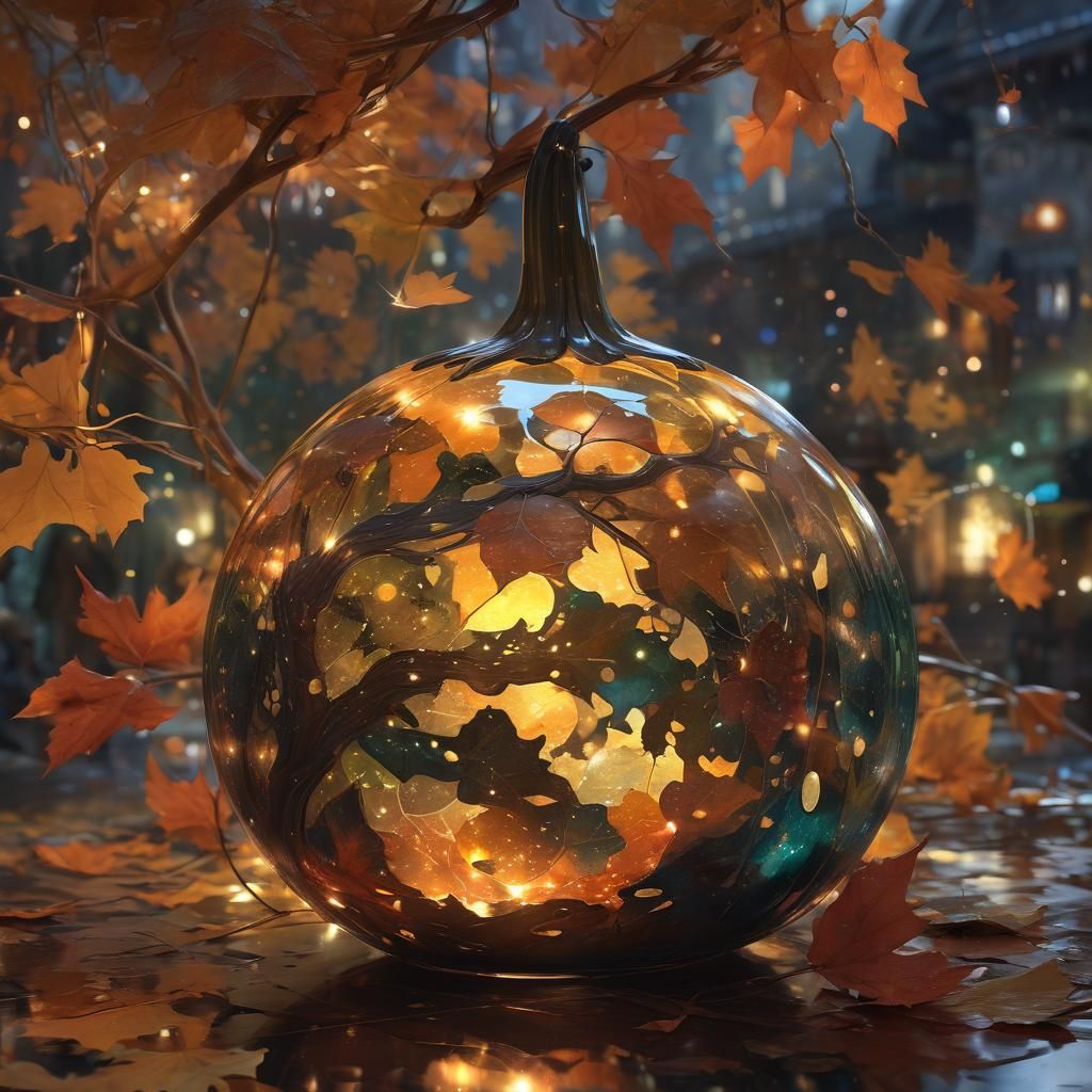 Glowing Crystal Gourd in Digital Art Style