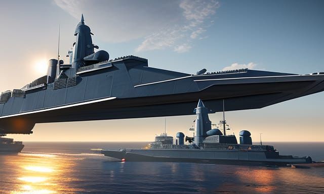 Battleship Bismarck in the year 2100.