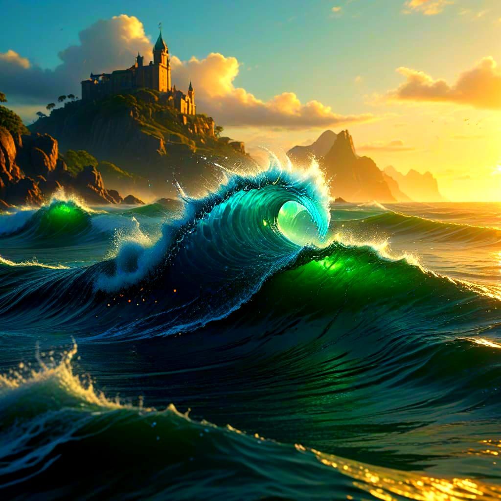 The Midgard Serpent Emerges: A Fantastical Painting