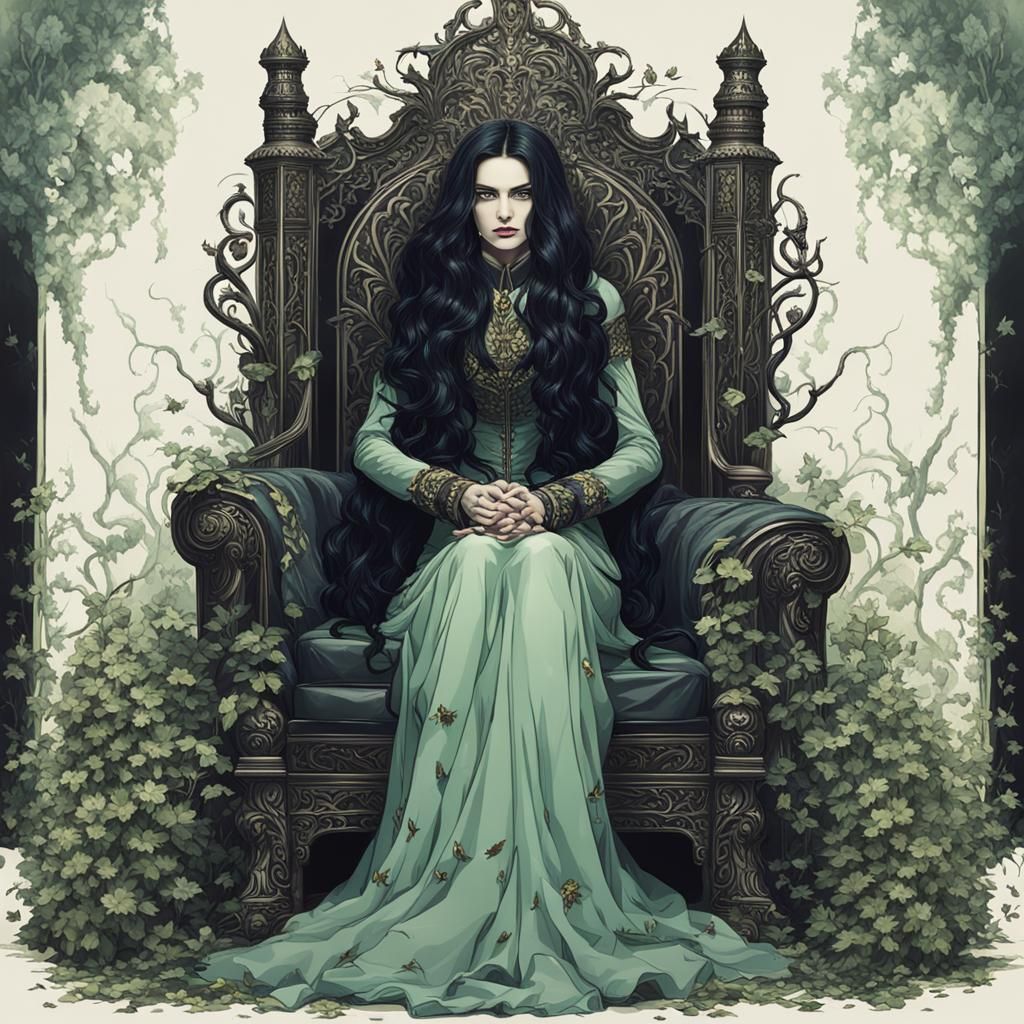 Evil Sorceress Queen on Throne