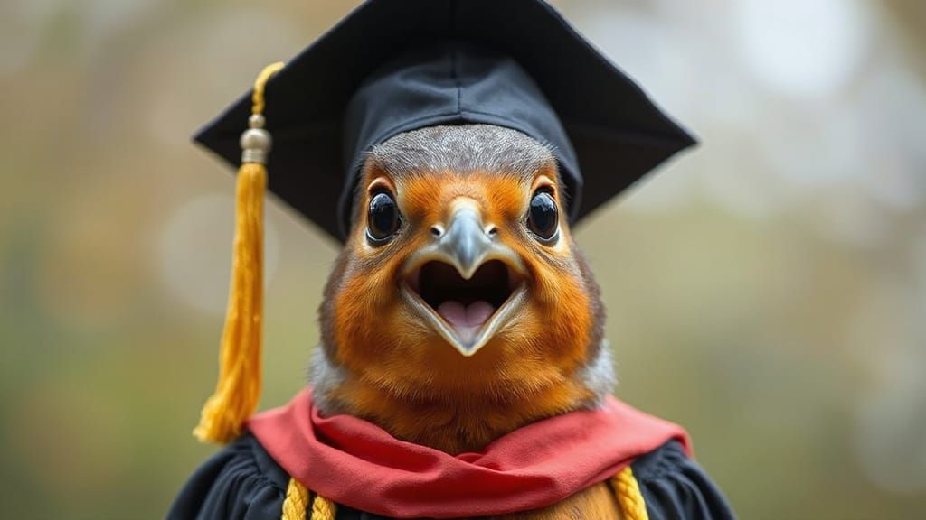 Robin Celebrates Graduation in Cap and Gown