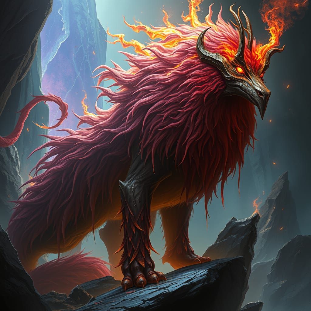 Mystical Fraybeast Embodies Ancient Flickerscale Spirits