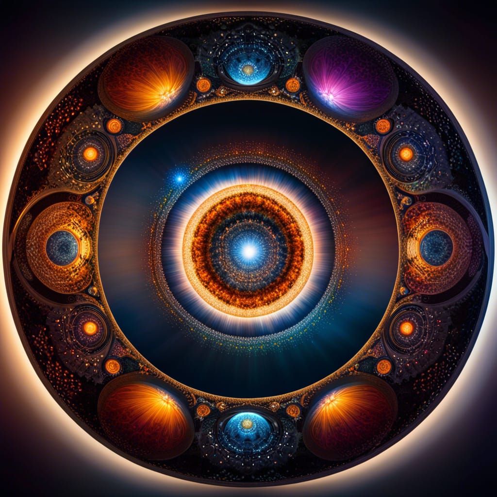 The Inyo universe as a circle. Inside the circle, the two co...
