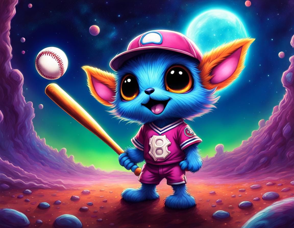 Cosmic Critter Plays Baseball on Alien Planet