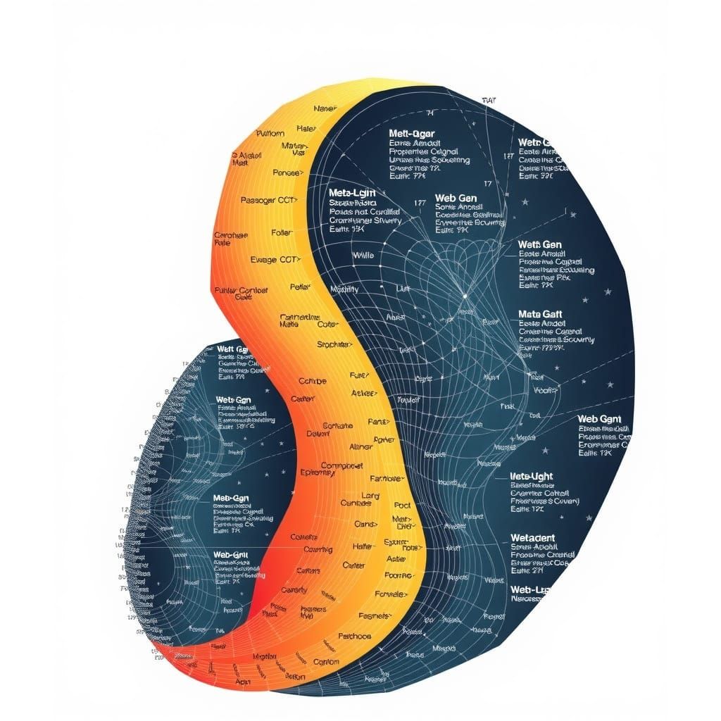 Abstract Aoraon Landscape with Flowing Flux