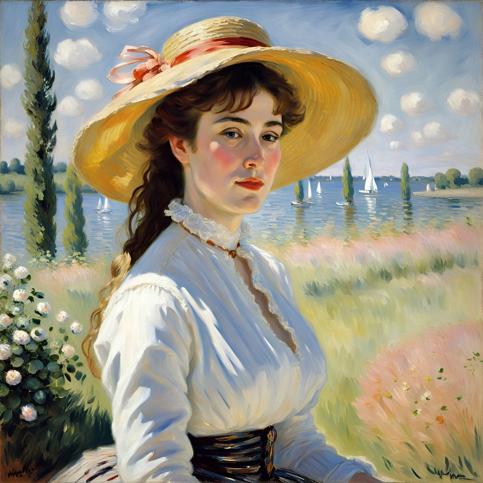 Impressionistic Portrait of a Woman on Sunny Day