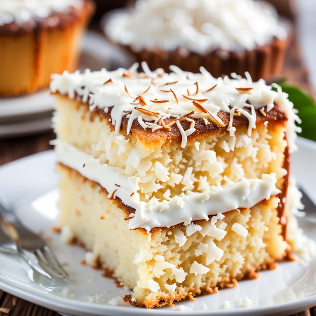 Delicious Coconut Cake, Professional Photography