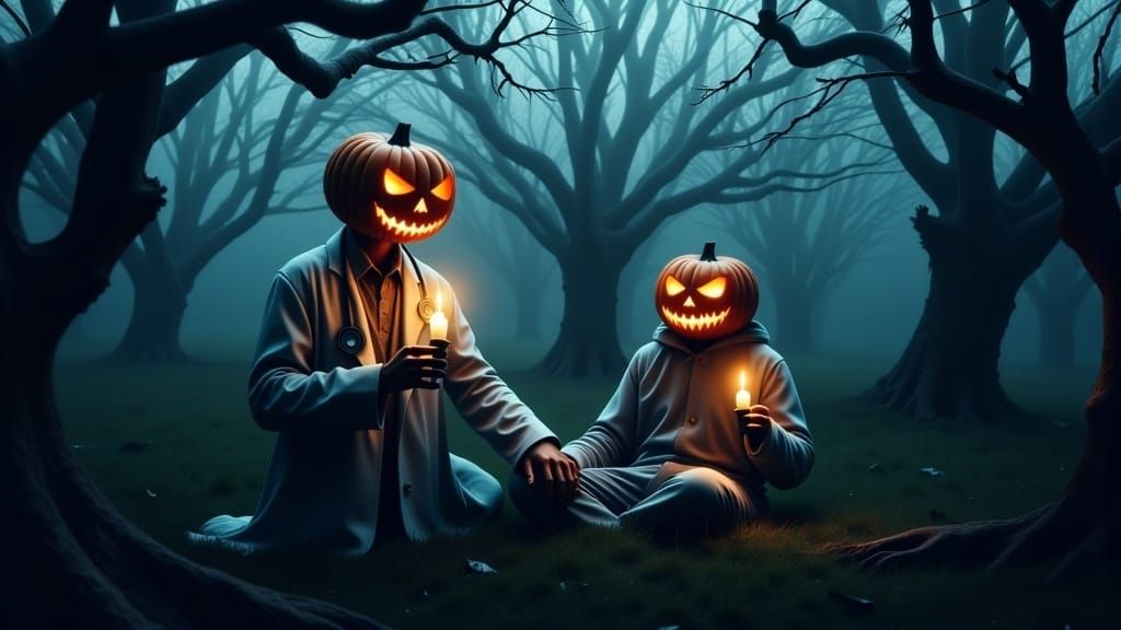 Doctor Jack O'Lantern Examines Extinguished Patient