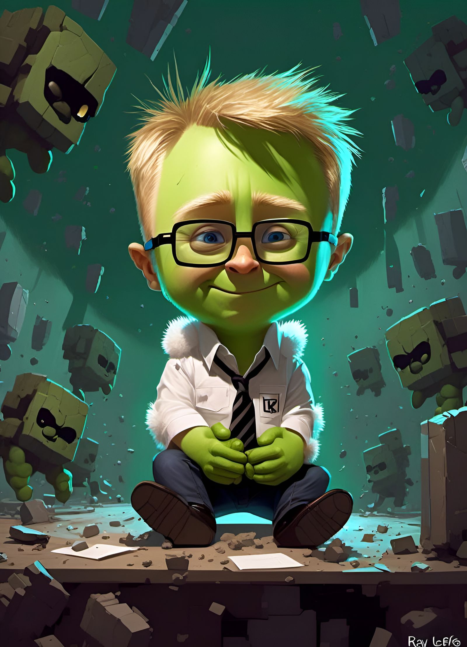 Adorable Chibi Hulk with Furry Details