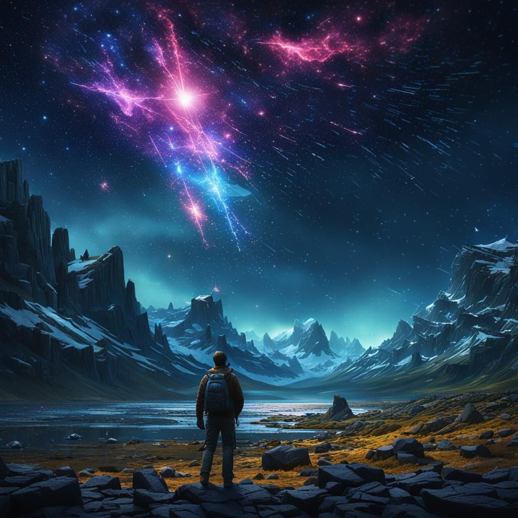 Dramatic Shooting Stars in Digital Matte Painting