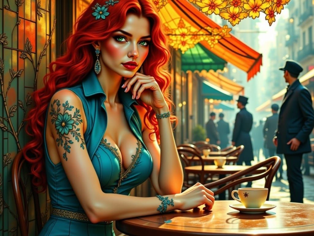 Elegant Fashionista in Stained Glass Dreams