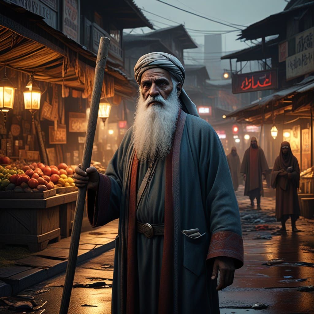 Mysterious Arab Nomad in Old Market