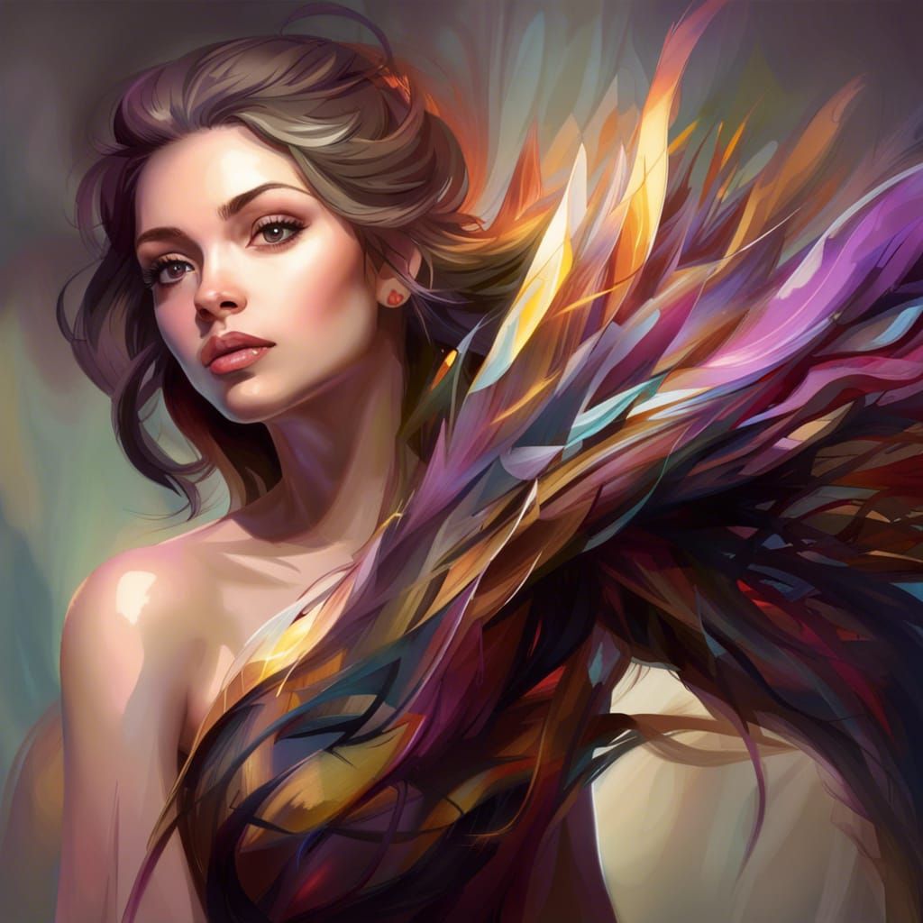 Enchanting Portrait in Lavender, Mauve, and Purple Hues